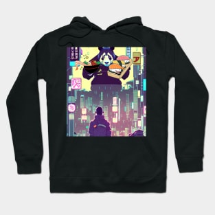 Cyberpunk City Panda Billboard Hoodie